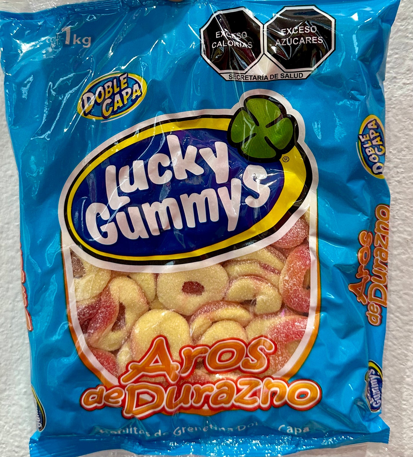 AROS DE DURAZNO GOMITAS LUCKY GUMMYS GRANDE 1 KG