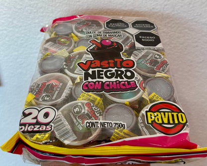 VASITO NEGRO CON CHICLE PAVITO